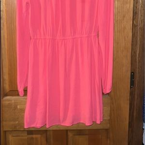 Coral long sleeved, light fabric casual summer dress. Size medium
